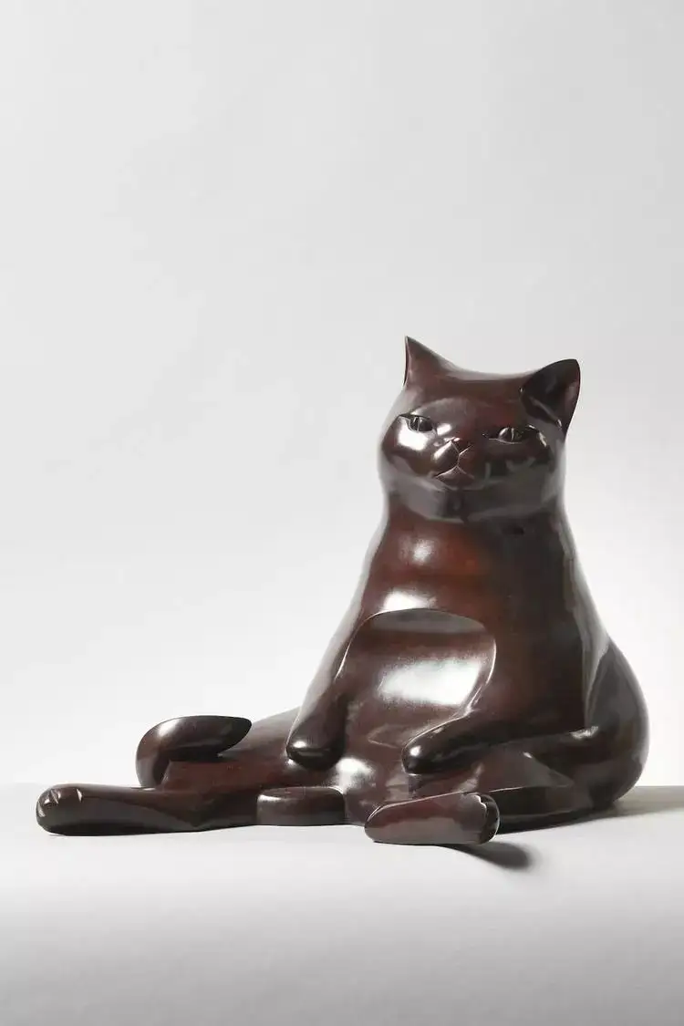 动物铜雕 室外花园装饰 可爱猫咪雕塑
